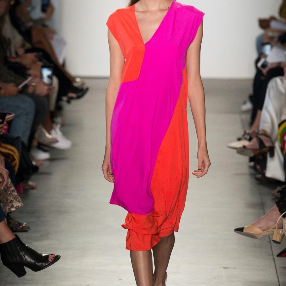Zero + Maria Cornejo Pink + Orange Loop Dress